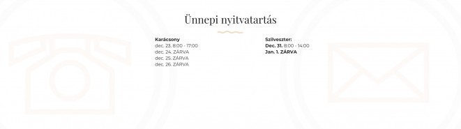 Ünnepi nyitvatartásunk